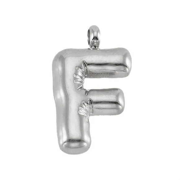 Initial 'F' Pendant Stainless Steel - Picture 1 of 11